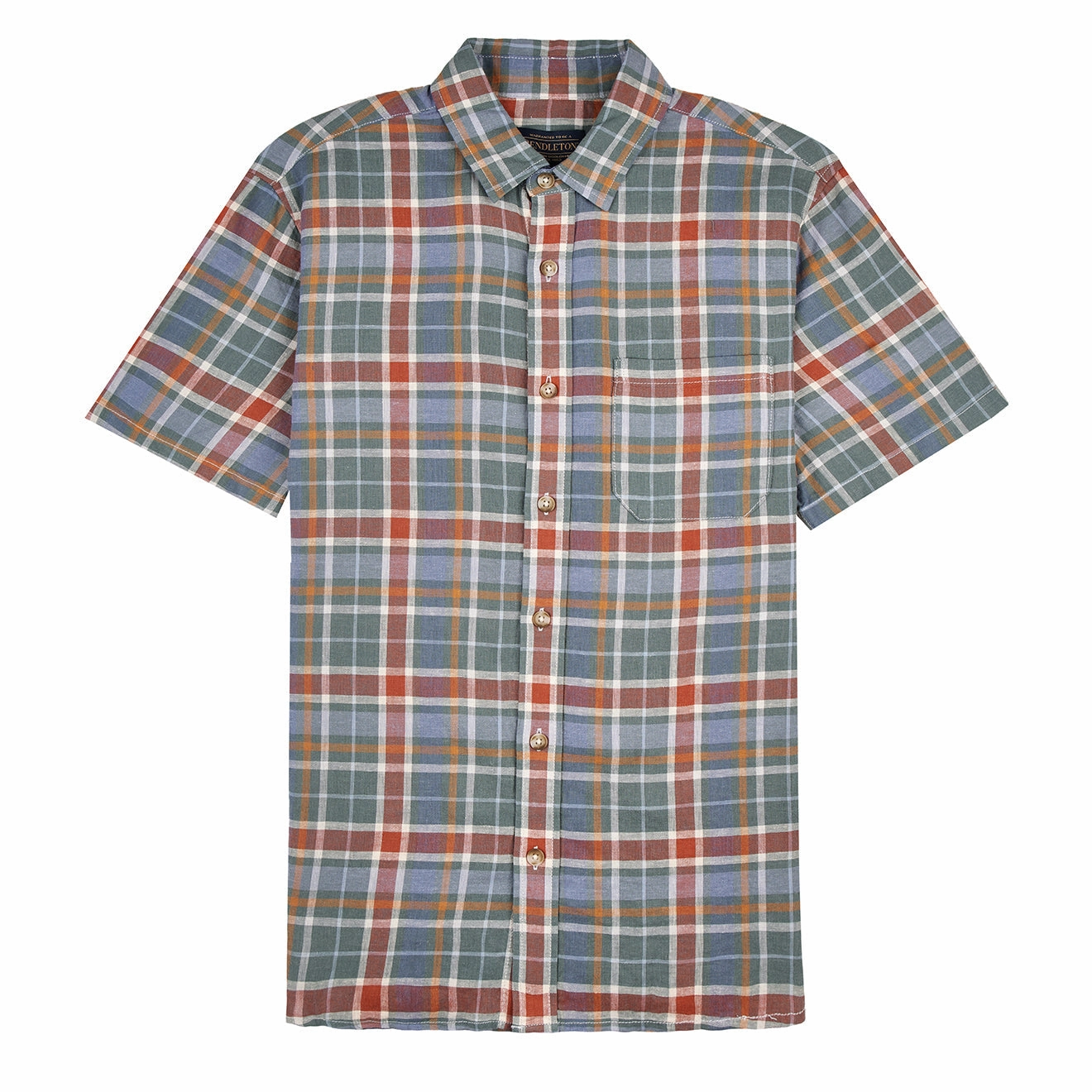 Pendleton Dawson Linen Shirt Green / Blue / Red Plaid mens tank tops best deals