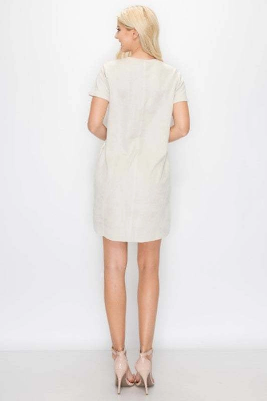 Phoenix Suede Tee Dress - Cream