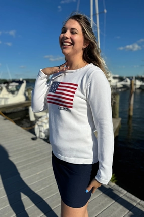 Pink Pineapple Alexandria USA Sweater - White summer dresses best deals