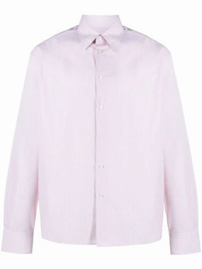 Pinstripe-Print Cotton Shirt mens polos clearance