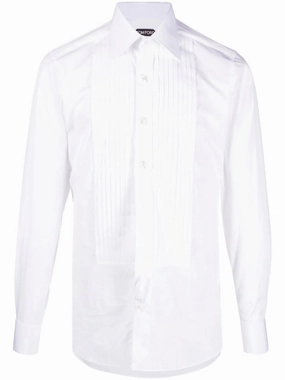 Pintuck Long-Sleeve Shirt mens polos clearance