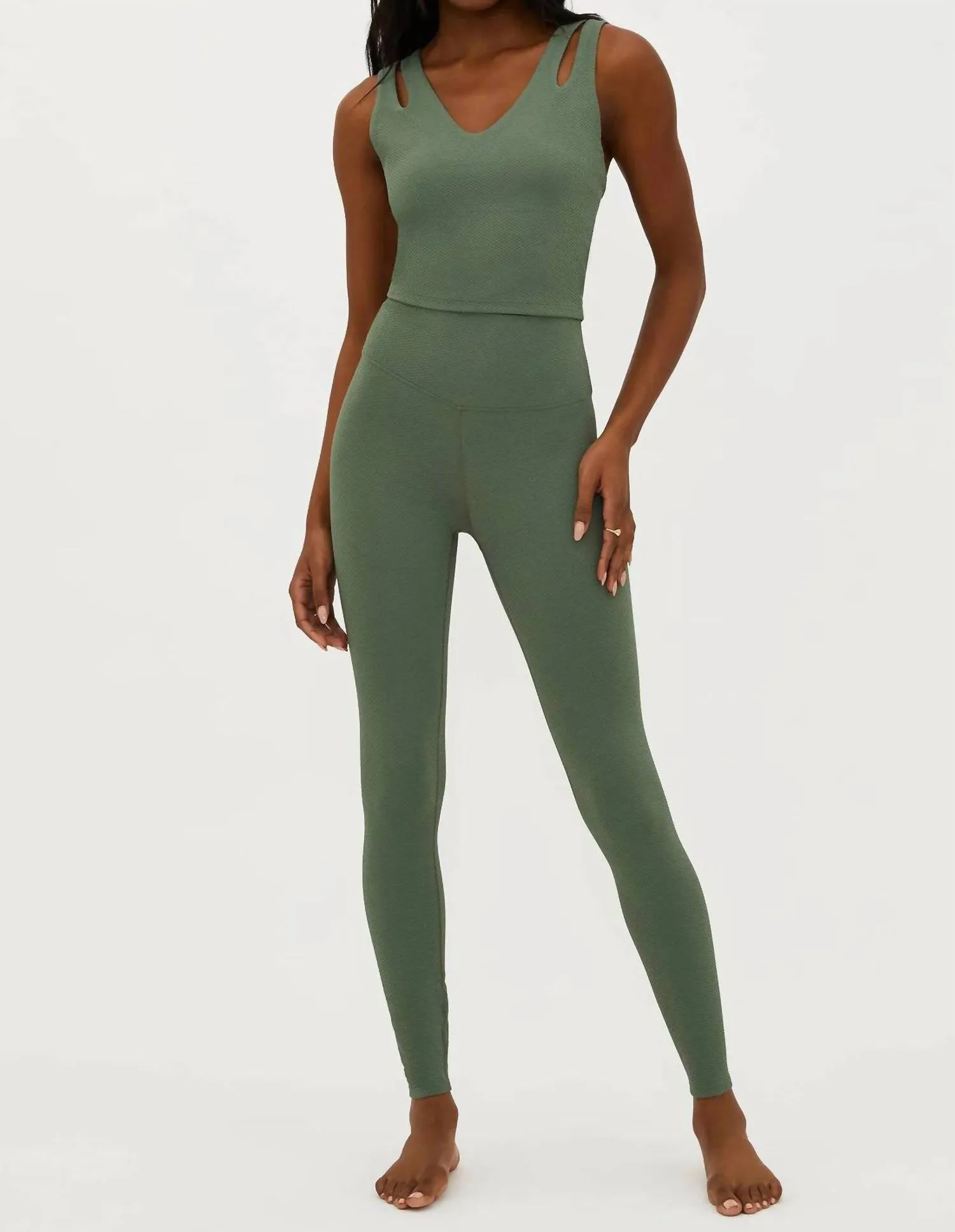 Piper Legging In Queen Palm Waffle Activewear Womens - cheap workout clothes for women