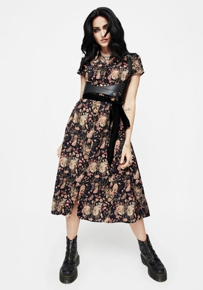 Pixie Floral Print Midi Shirt Dress Dresses Womens - summer dresses discount