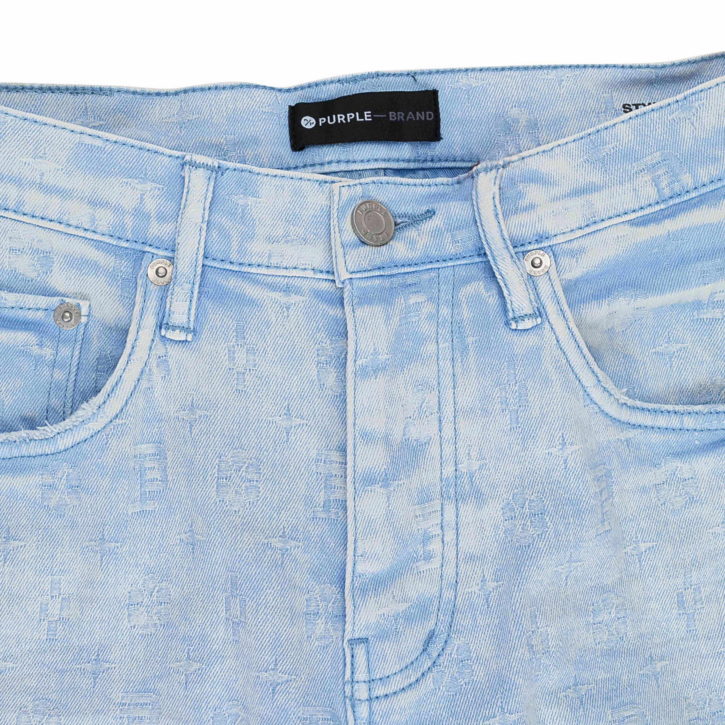 PLACID MONOGRAM JACQUARD Blue SKINNY JEANS