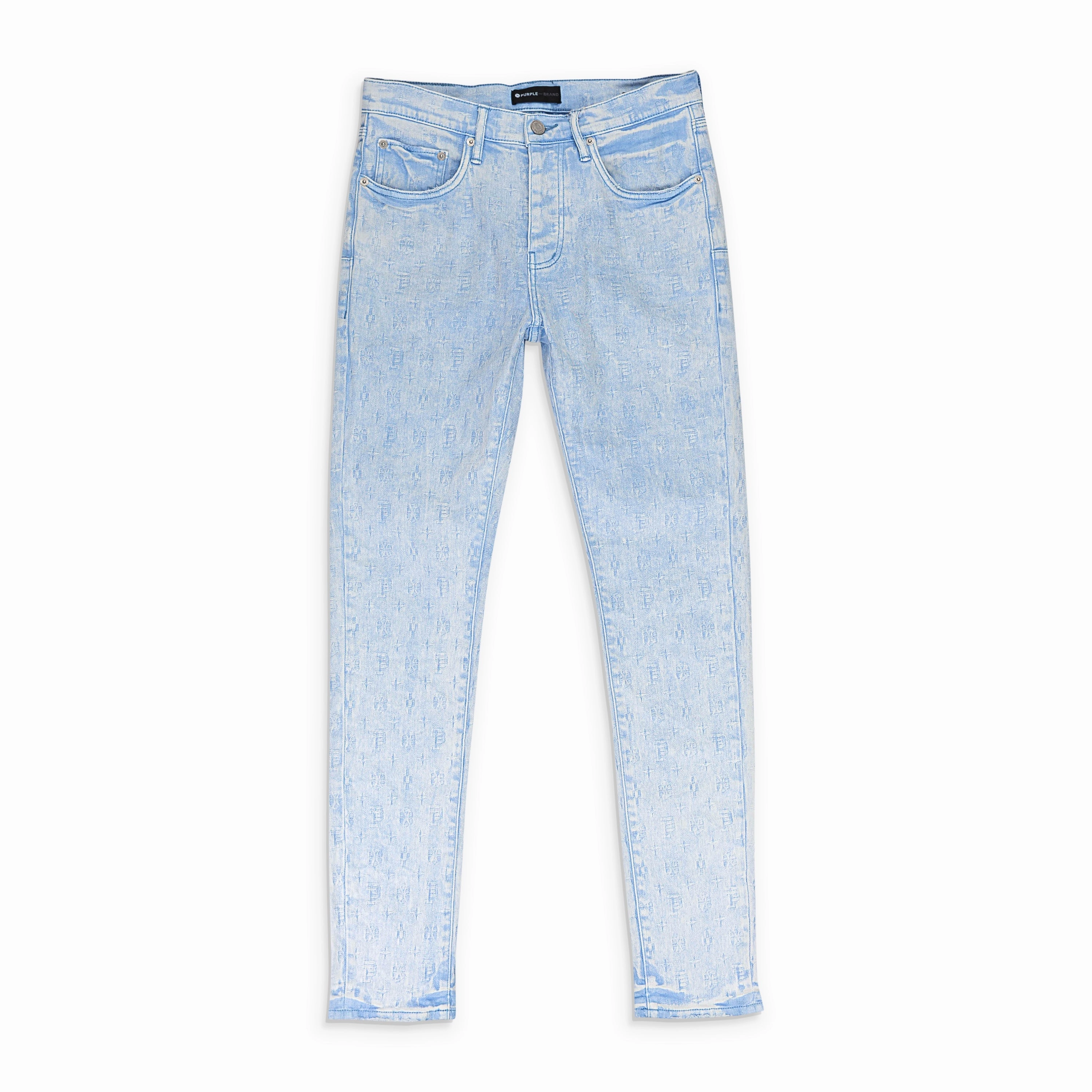 PLACID MONOGRAM JACQUARD Blue SKINNY JEANS