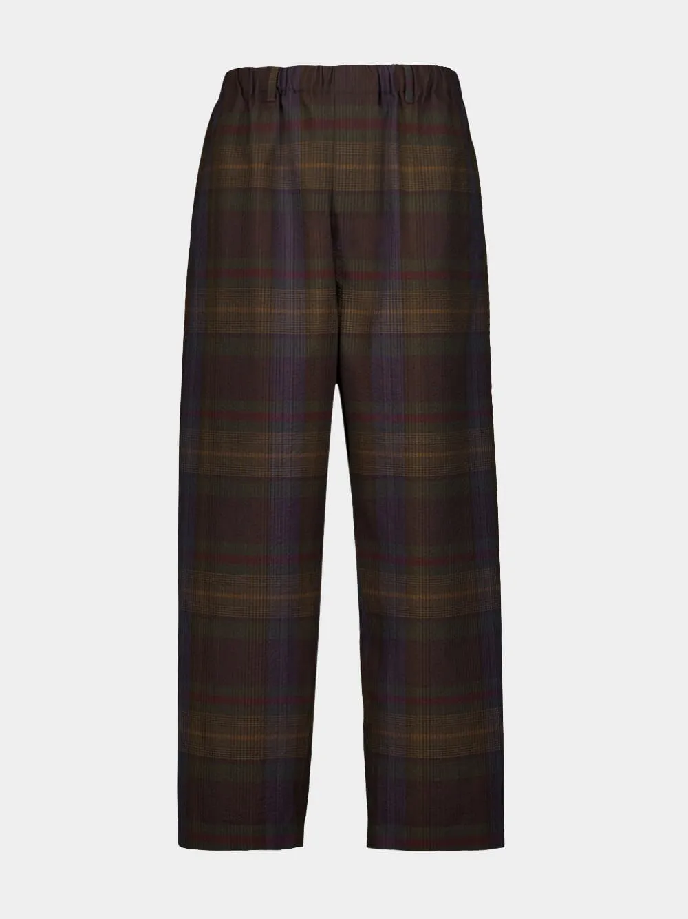Plaid-Check Tapered Wool Trousers Bottoms Mens - cheap mens shorts online