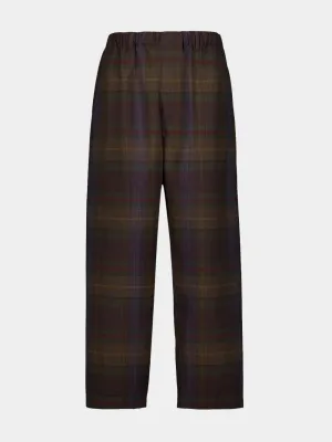 Plaid-Check Tapered Wool Trousers Bottoms Mens - cheap mens shorts online
