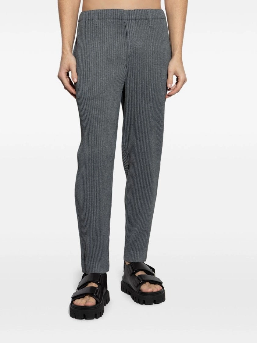 Pleated Trousers With Elasticated Waistband