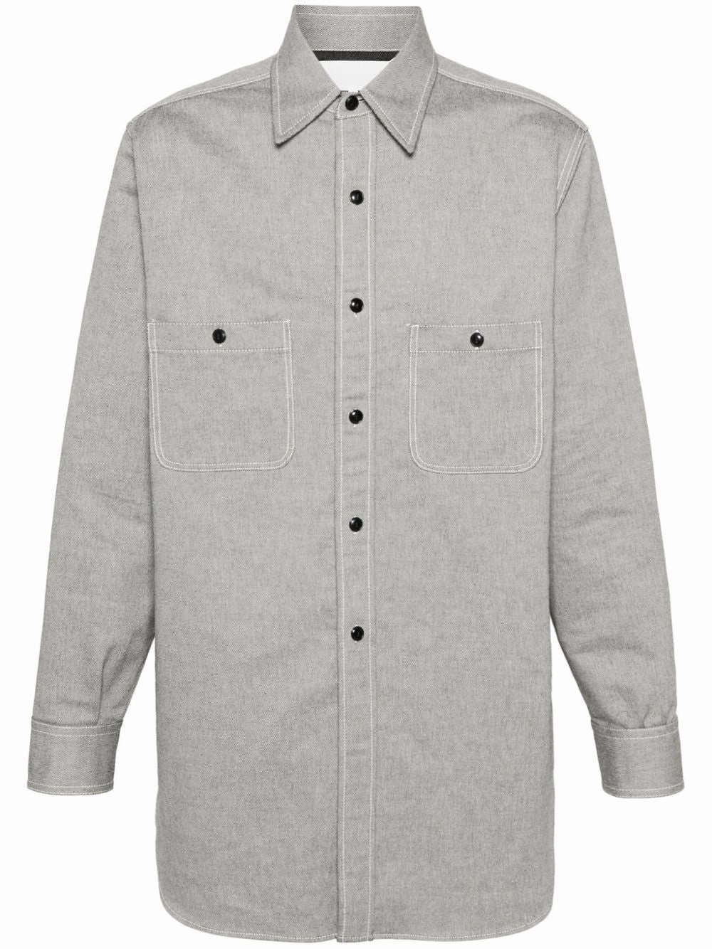 Pointed-Collar Cotton Shirt mens polos clearance