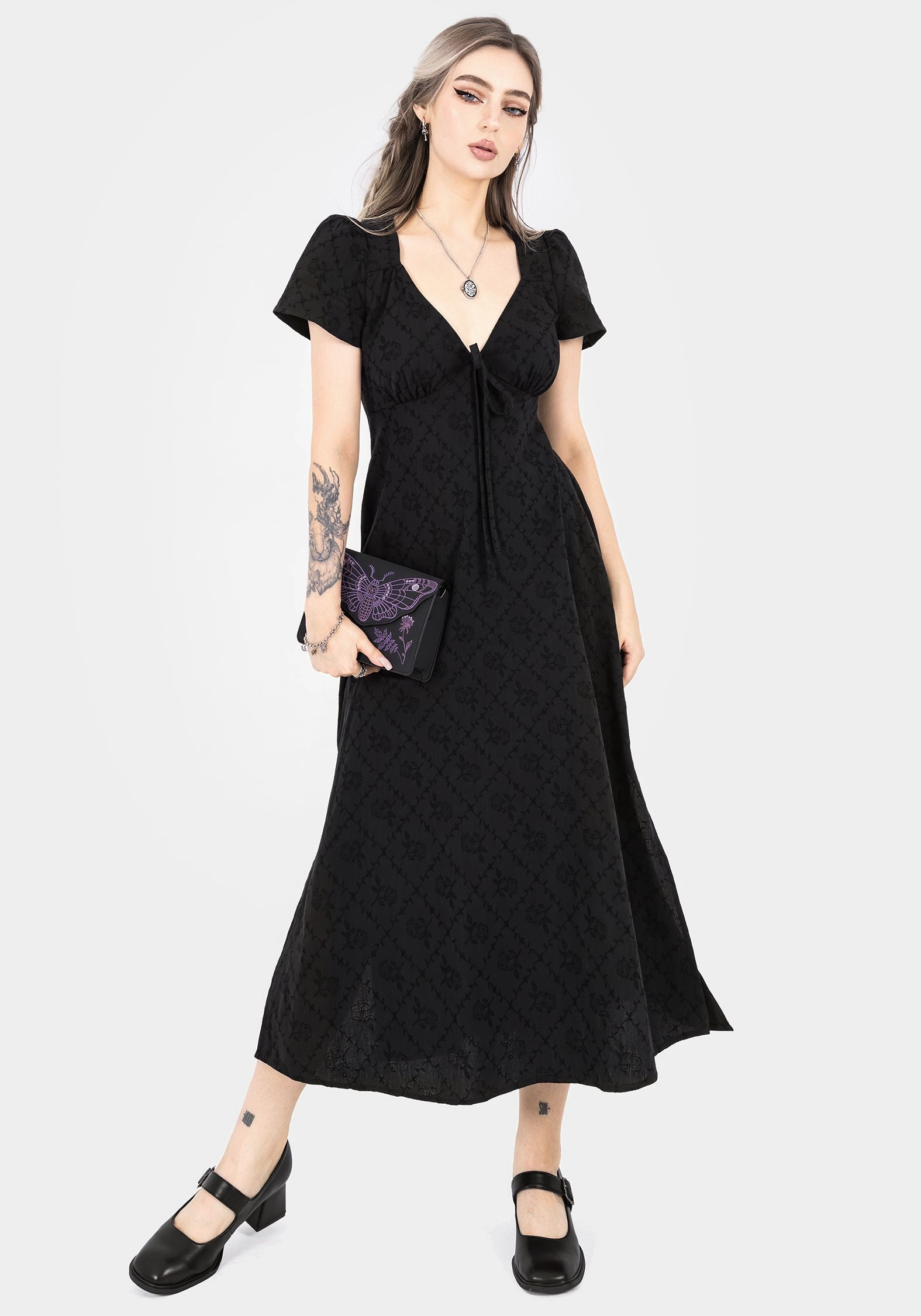 Polgara Floral Jacquard Midaxi Dress Dresses Womens - beach dresses cheap
