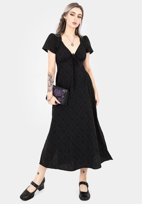 Polgara Floral Jacquard Midaxi Dress Dresses Womens - beach dresses cheap