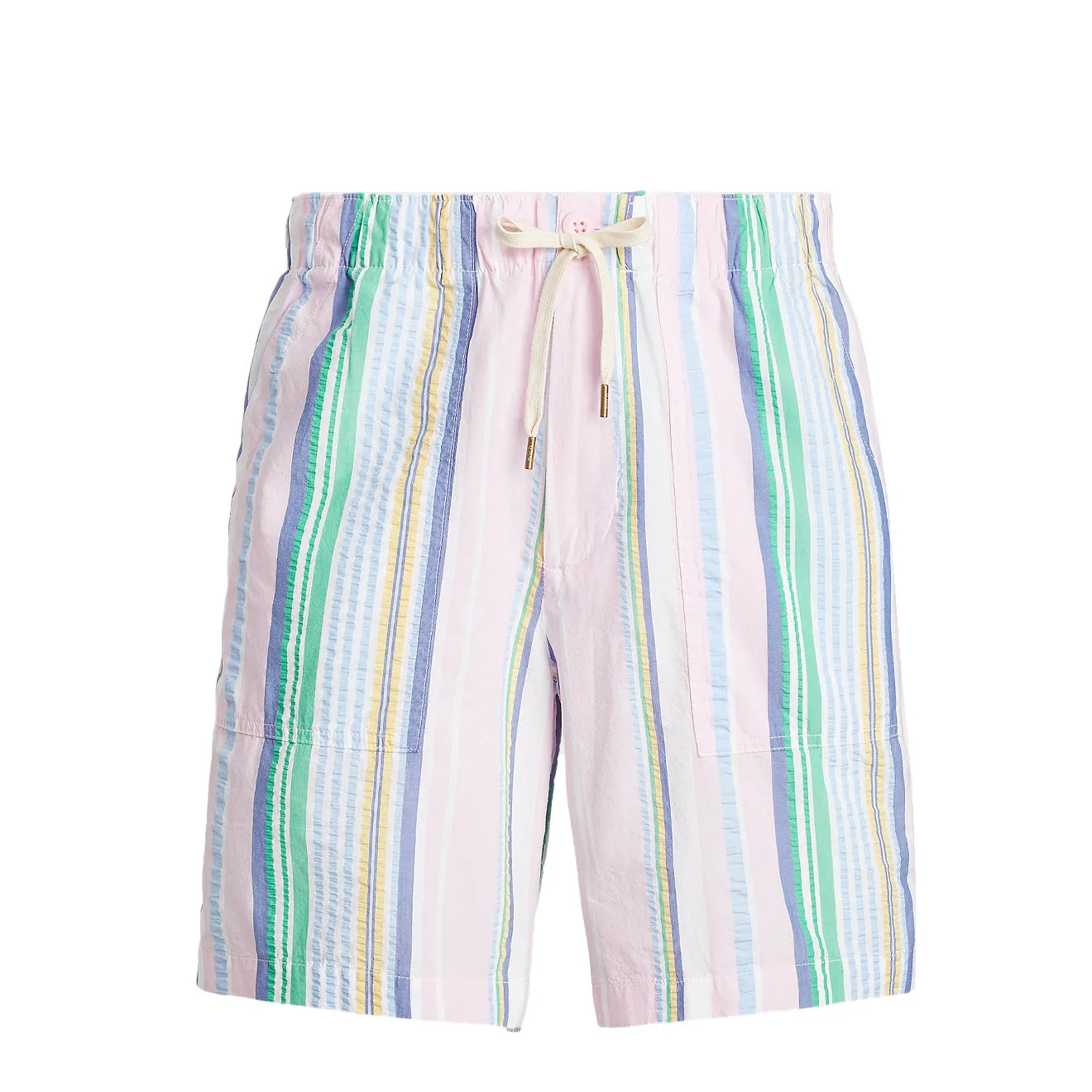 Polo Ralph Lauren 8 inch Relaxed Fit Seersucker Short Pink / Blue Multi mens shorts outlet store