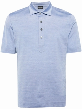 Polo-Collar Cotton-Blend Polo Shirt discount mens shirts