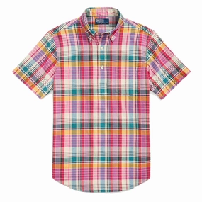Polo Ralph Lauren Classic Fit Madras Popover Shirt Pink/Cream Multi mens tank tops best deals