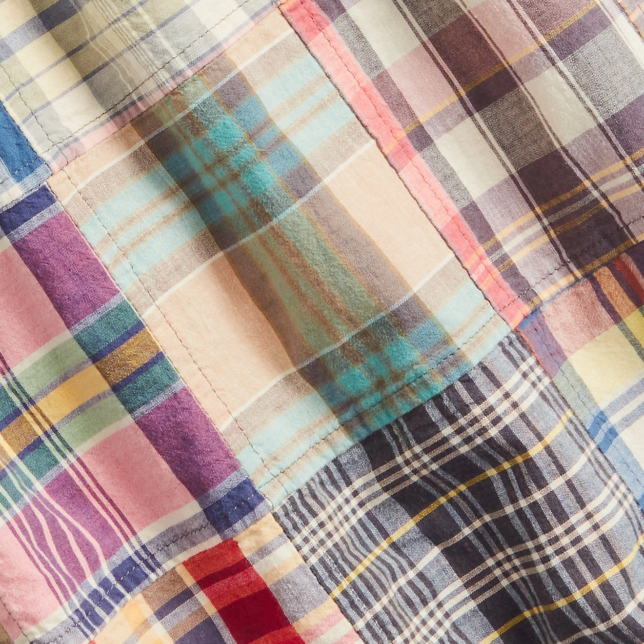 Polo Ralph Lauren Classic Fit Patchwork Madras Camp Shirt Key West Patchwork