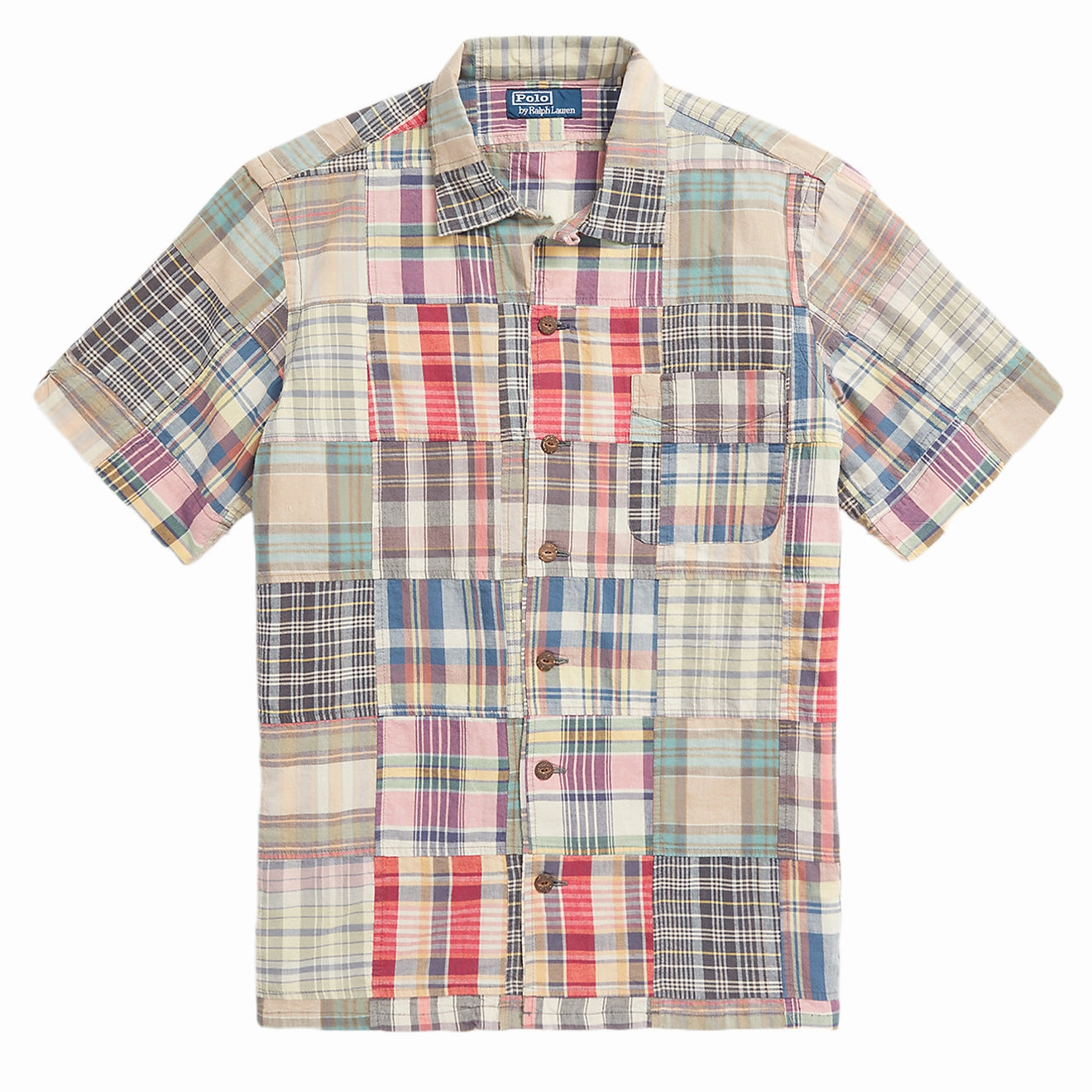 Polo Ralph Lauren Classic Fit Patchwork Madras Camp Shirt Key West Patchwork mens tank tops best deals