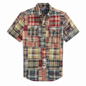 Polo Ralph Lauren Classic Fit Patchwork Madras Workshirt  Madras Patchwork mens tank tops best deals