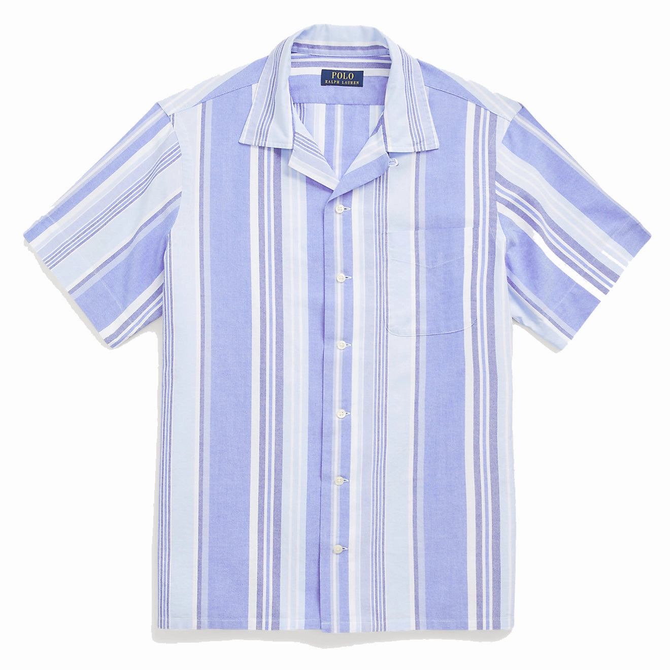 Polo Ralph Lauren Classic Fit Striped Oxford Camp Shirt Blue Multi mens tank tops best deals