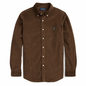 Polo Ralph Lauren Custom Fit Corduroy Shirt Chocolate Mousse mens tank tops best deals