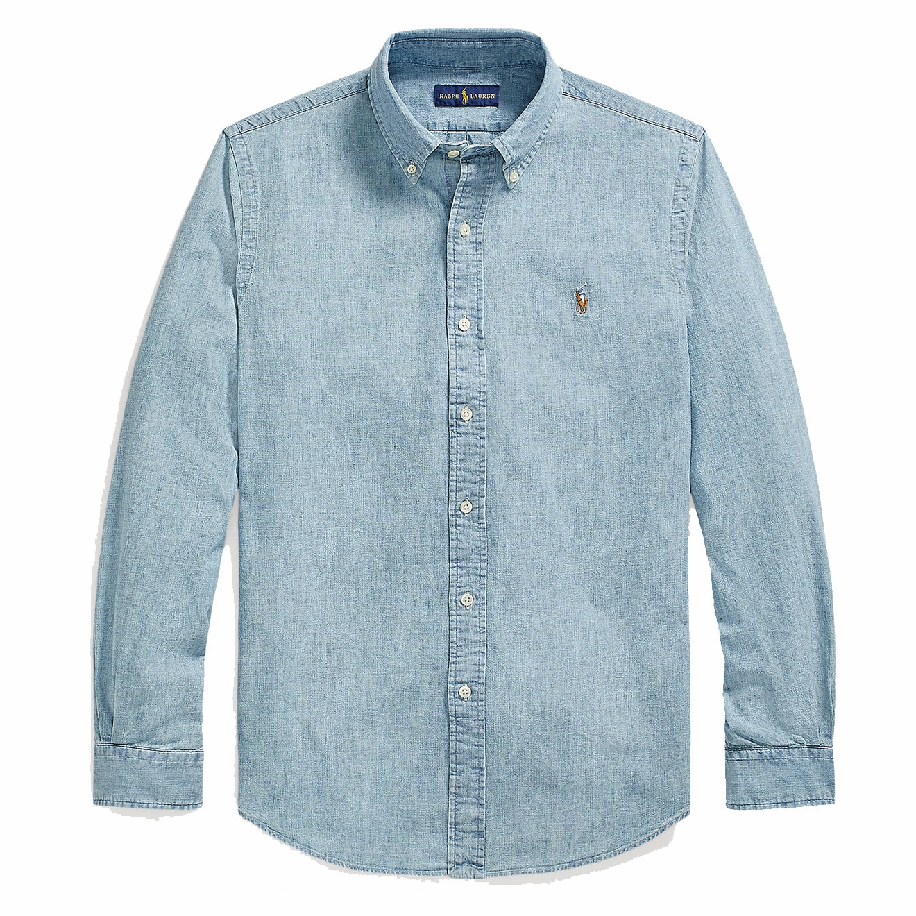 Polo Ralph Lauren Custom Fit Light Denim Shirt Chambray Blue mens tank tops best deals