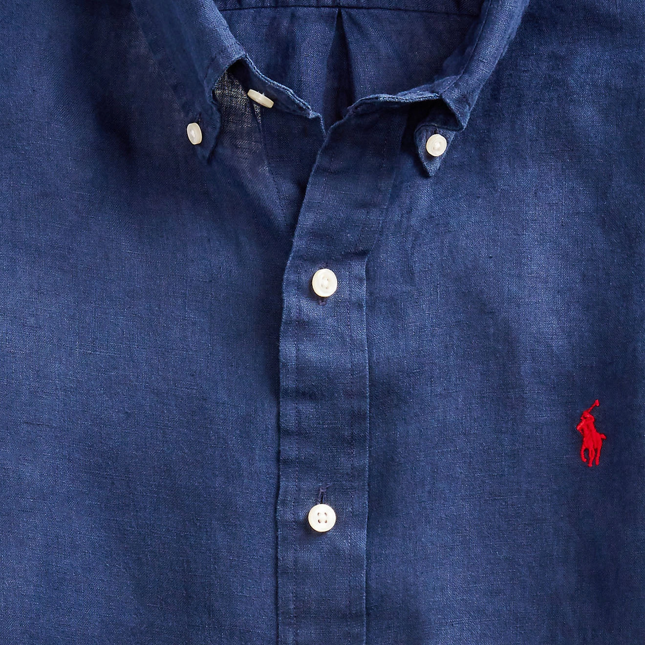 Polo Ralph Lauren Custom Fit Linen Shirt Newport Navy