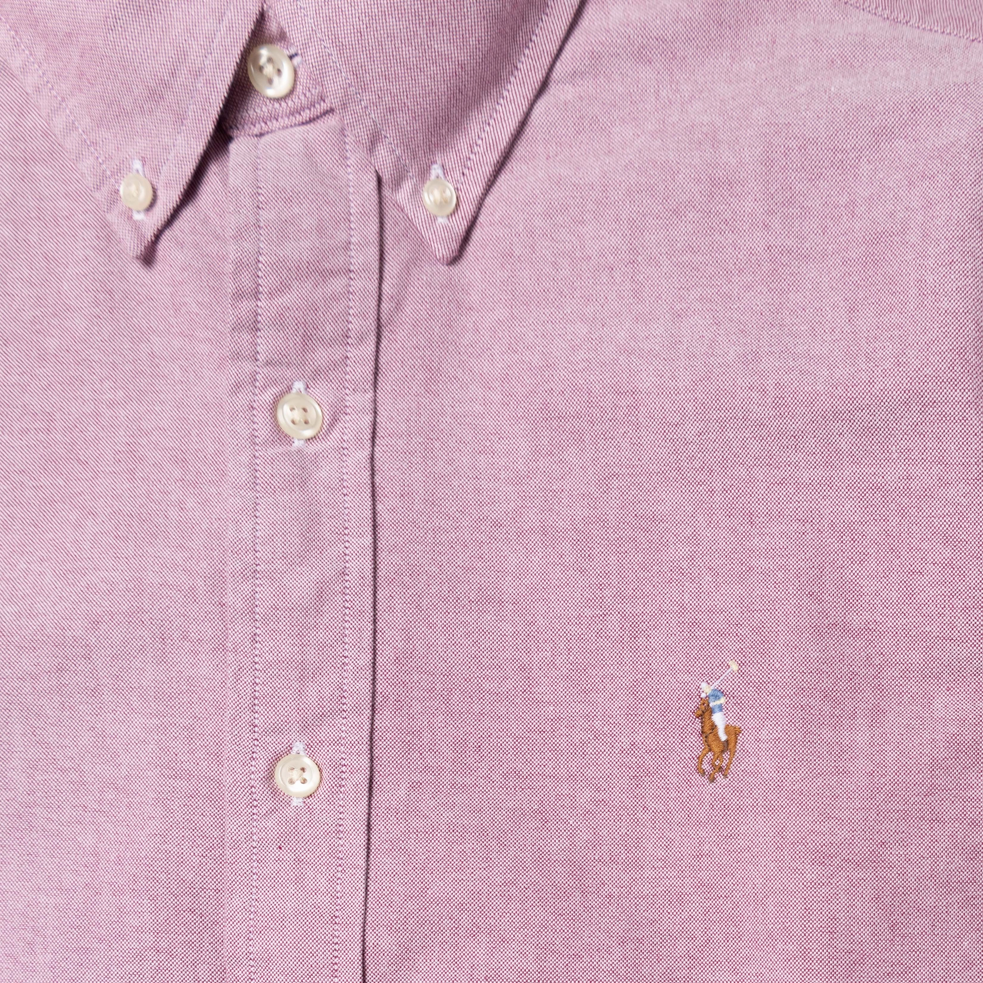 Polo Ralph Lauren Custom Fit Oxford Shirt Crimson / White
