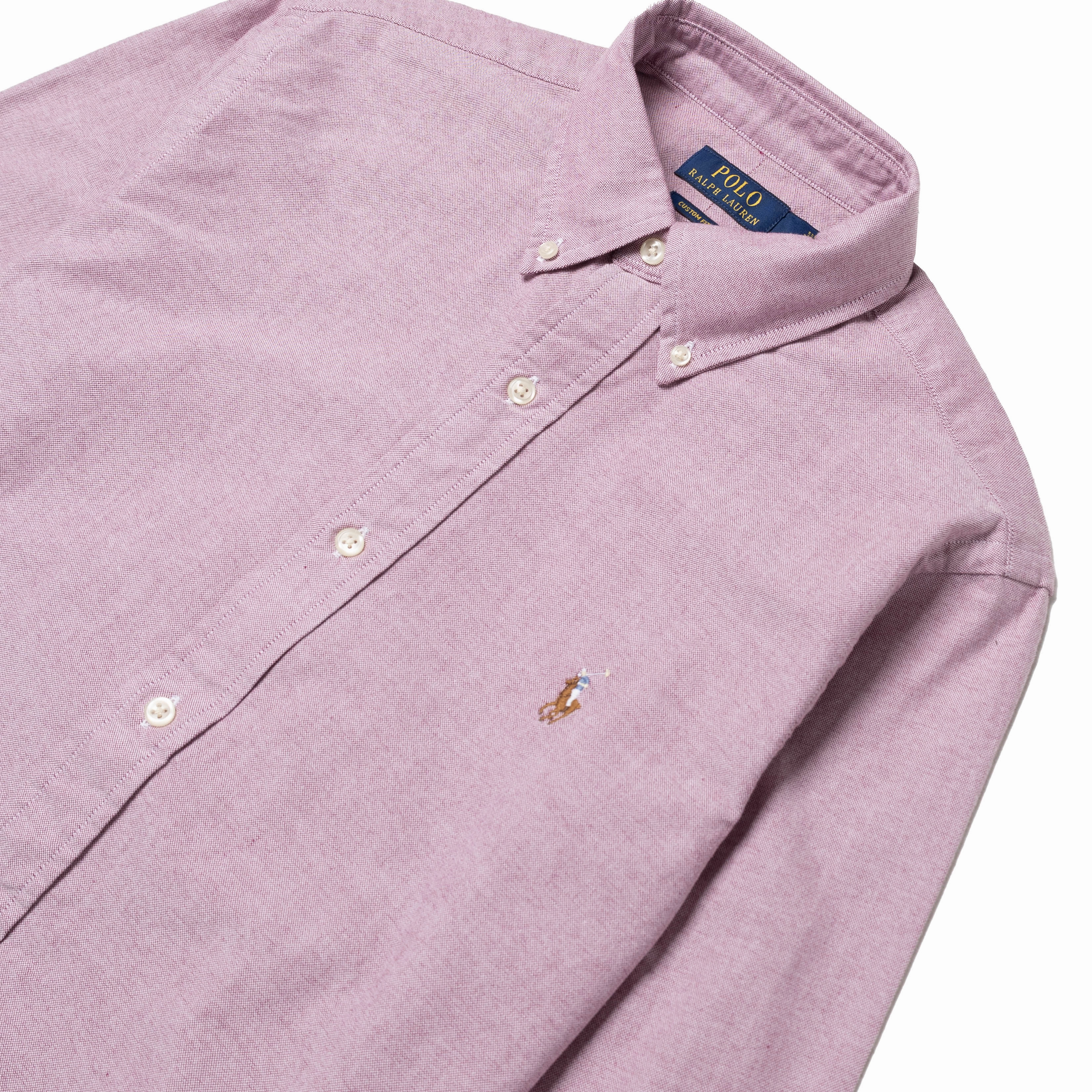 Polo Ralph Lauren Custom Fit Oxford Shirt Crimson / White