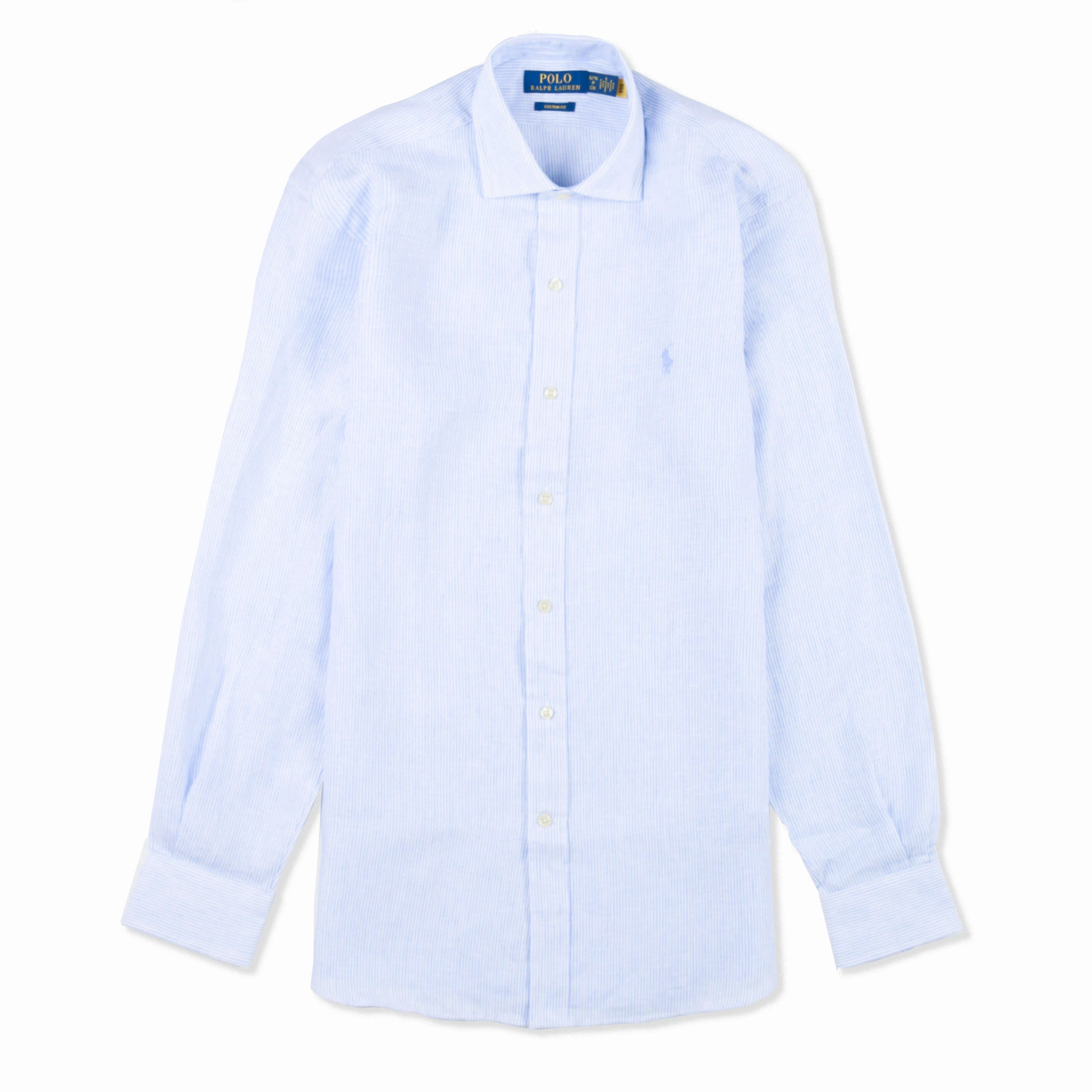 Polo Ralph Lauren Custom Fit Striped Linen Shirt Cabana Blue White mens tank tops best deals