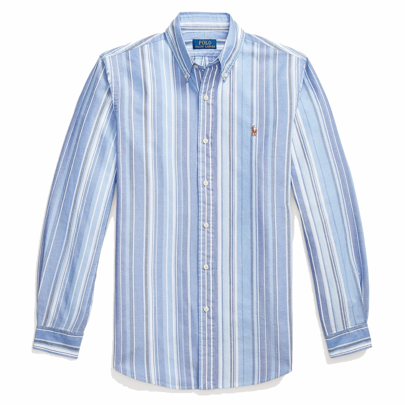 Polo Ralph Lauren Custom Fit Striped Oxford Button Down Shirt Blue Multi mens tank tops best deals