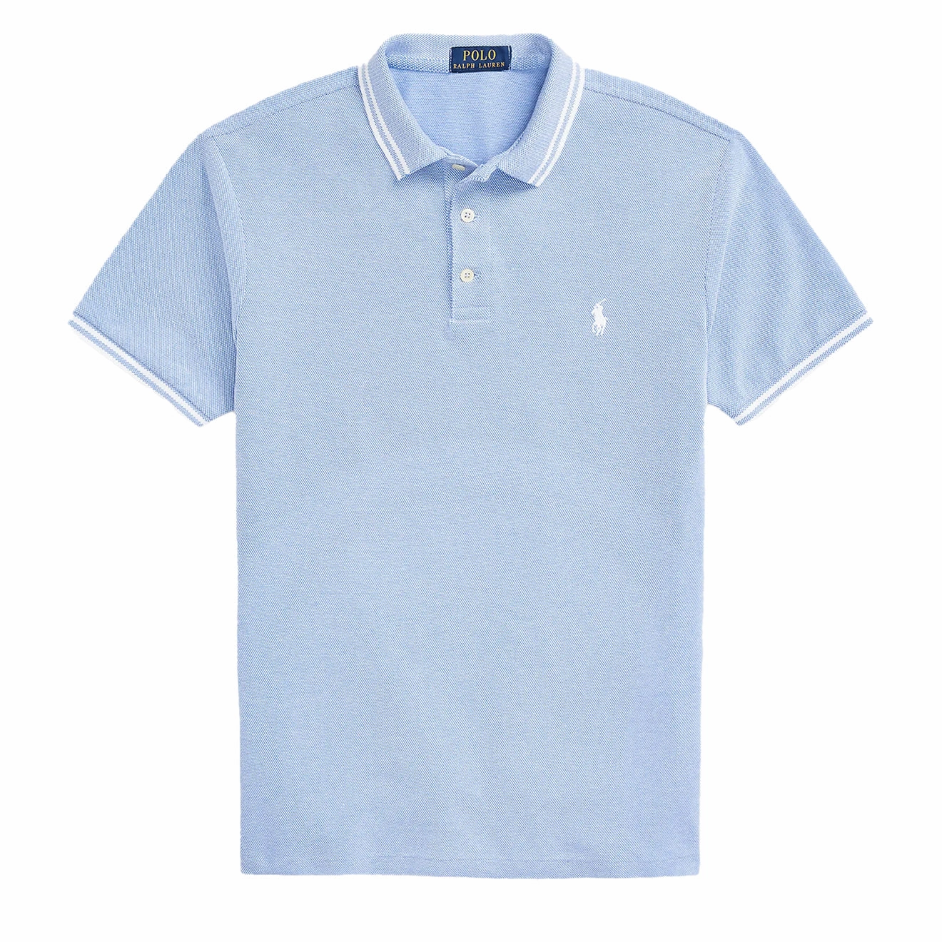Polo Ralph Lauren Custom Slim Fit Contrast Polo Shirt New England Blue / White mens t-shirts outlet