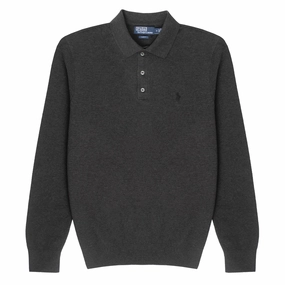 Polo Ralph Lauren Custom Slim Fit Mesh L/S Polo Windsor Heather mens t-shirts outlet