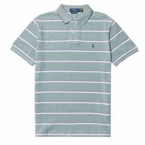 Polo Ralph Lauren Custom Slim Fit Polo Shirt Verano Green Multi mens t-shirts outlet
