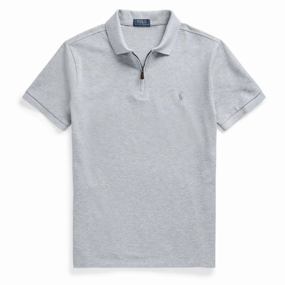 Polo Ralph Lauren Custom Slim Fit Zip Neck Polo Shirt Andover Heather mens t-shirts outlet