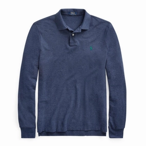 Polo Ralph Lauren L/S Classic Polo Fresco Blue Heather mens t-shirts outlet