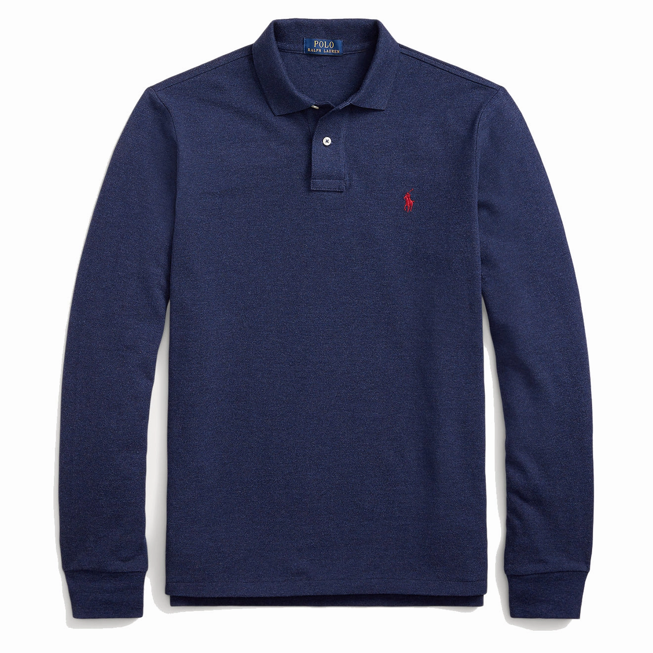 Polo Ralph Lauren L/S Custom Slim Fit Polo Shirt Spring Navy Heather mens t-shirts outlet