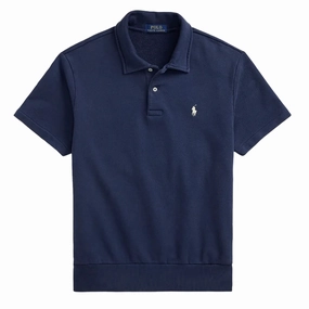 Polo Ralph Lauren Loopback Fleece Polo Collar Sweatshirt Cruise Navy mens t-shirts outlet