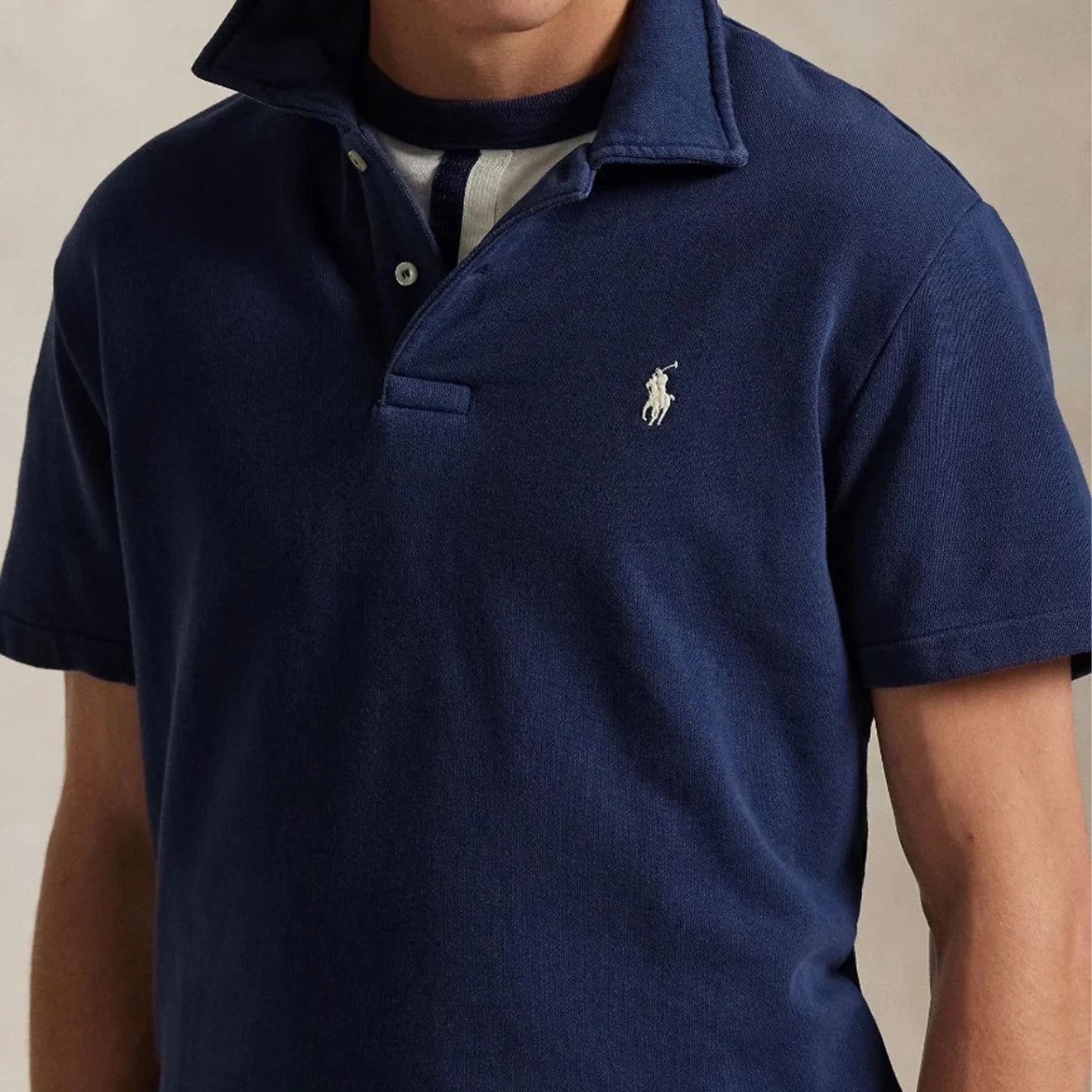 Polo Ralph Lauren Loopback Fleece Polo Collar Sweatshirt Cruise Navy