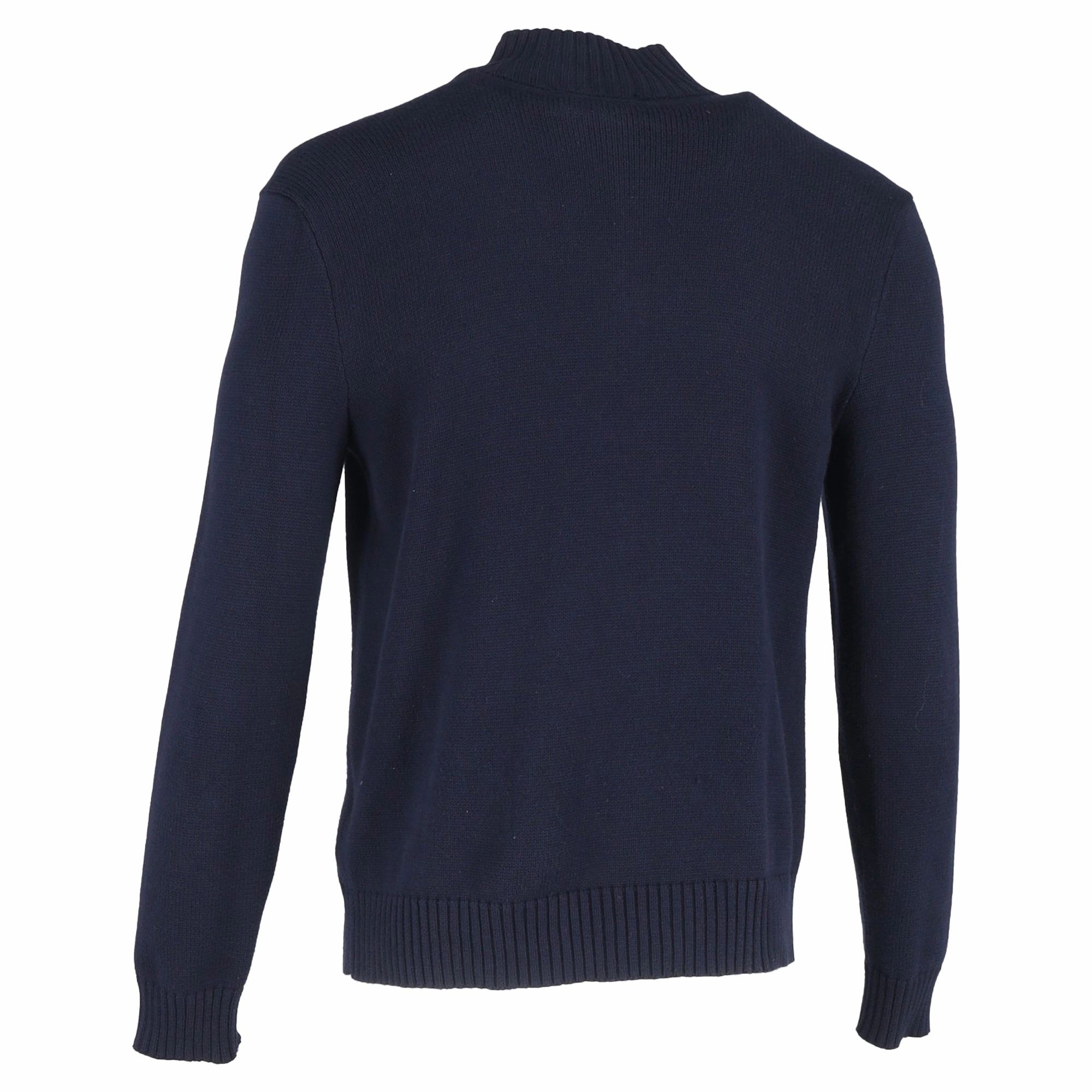 Polo Ralph Lauren Mock Neck Long Sleeve Jumper in Navy Blue Cotton