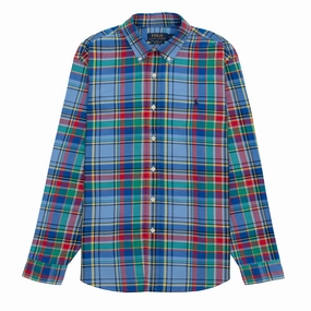 Polo Ralph Lauren Oxford Check Shirt Blue / Red Multi mens tank tops best deals