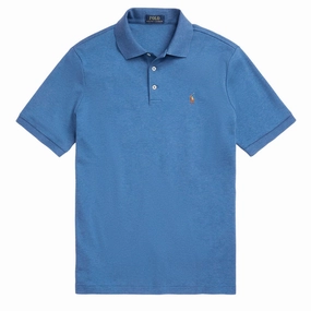 Polo Ralph Lauren S/S Custom Slim Fit Polo Shirt Fog Blue Heather mens t-shirts outlet
