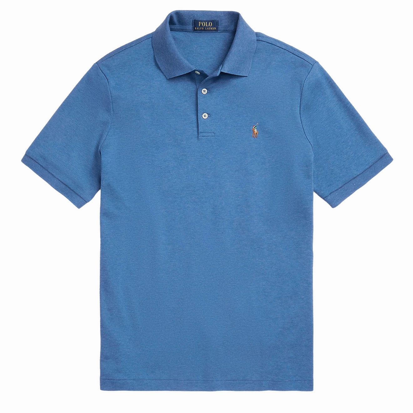 Polo Ralph Lauren S/S Custom Slim Fit Polo Shirt Fog Blue Heather mens t-shirts outlet