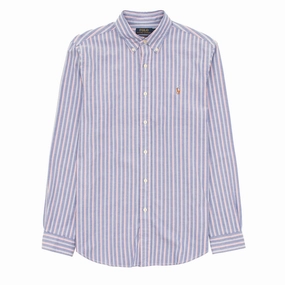 Polo Ralph Lauren Striped Oxford Shirt Blue Pink Multi mens tank tops best deals