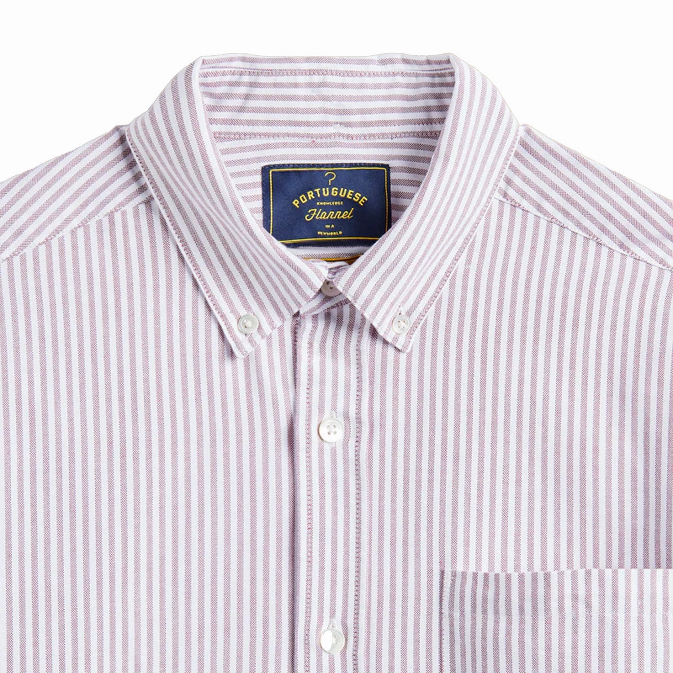 Portuguese Flannel Belavista Stripe L/S Shirt Bordeaux