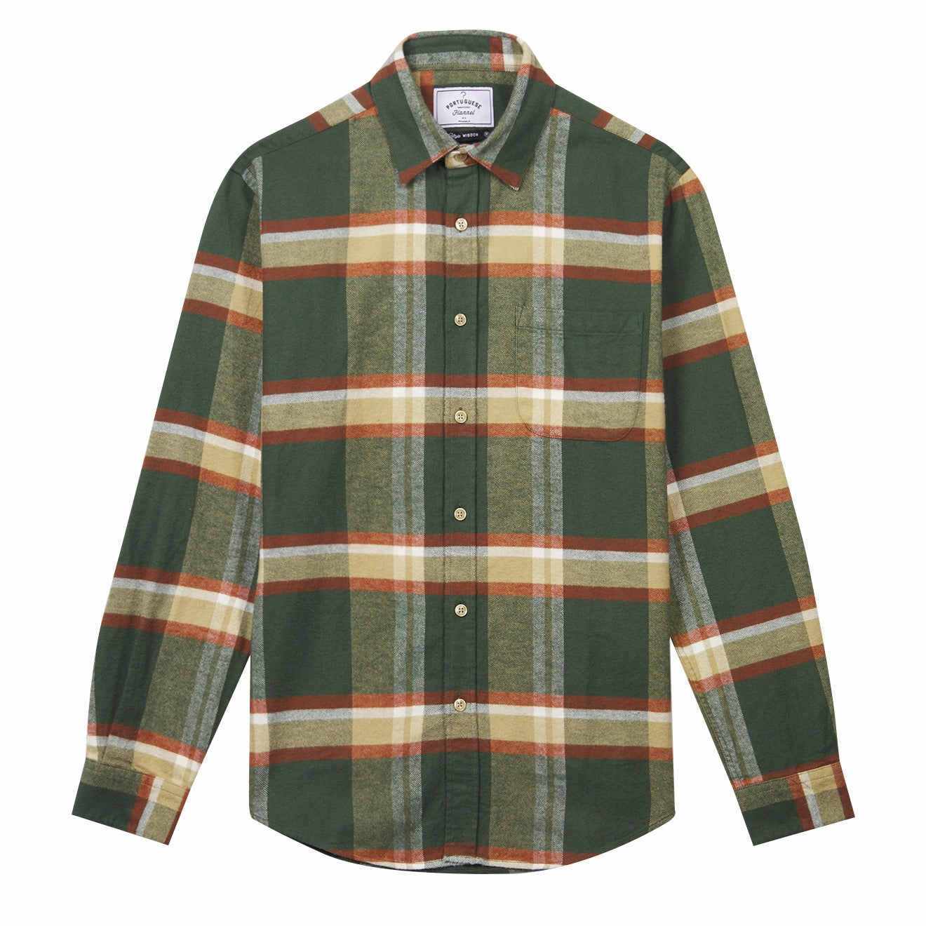 Portuguese Flannel Farm Shirt Green / Orange mens tank tops best deals