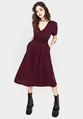 Poultice Embroidered Cotton Midi Dress Dresses Womens - beach dresses cheap