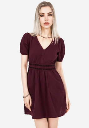 Poultice Embroidered Cotton Mini Dress Dresses Womens - summer dresses discount