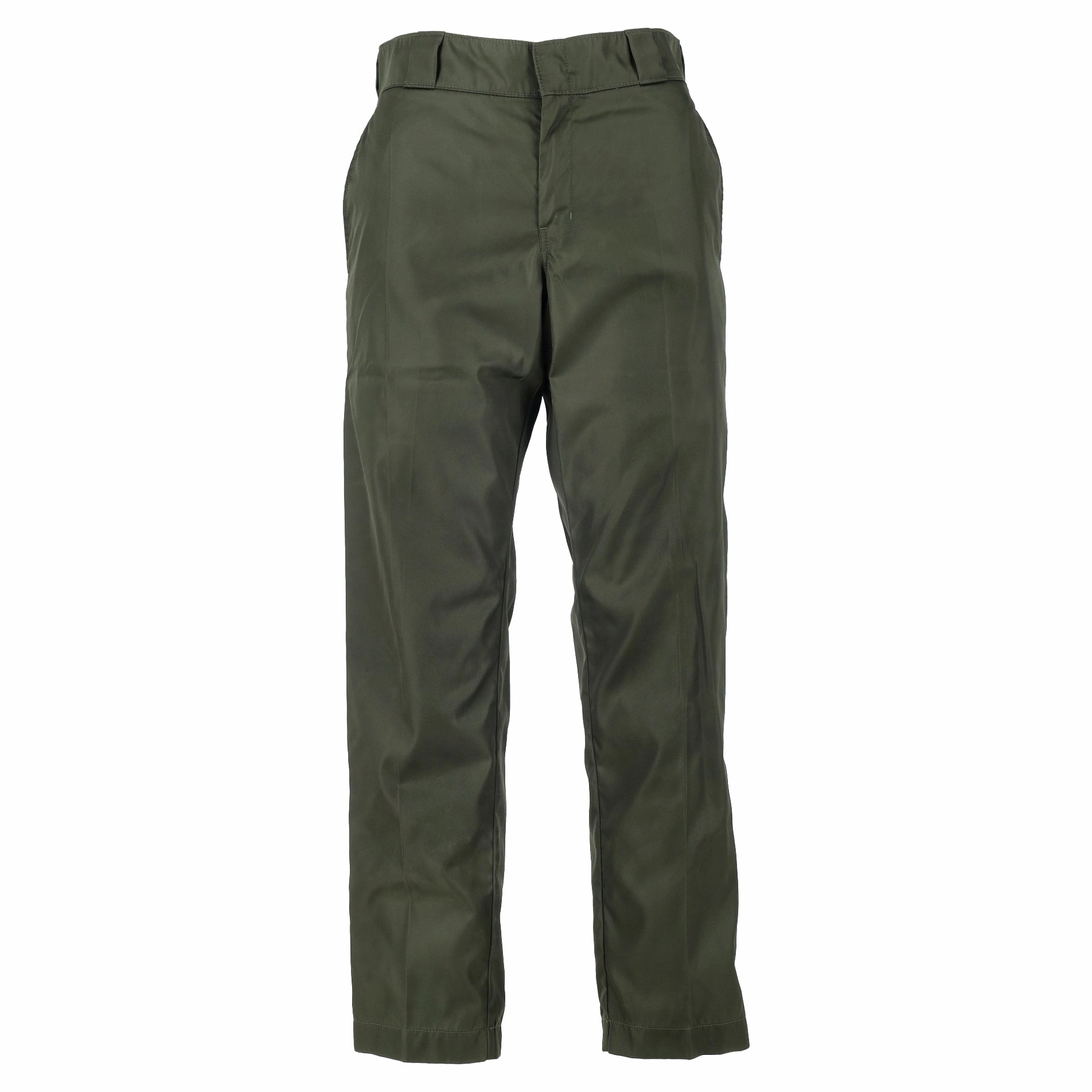Prada Triangle Logo Trousers in Green Nylon
