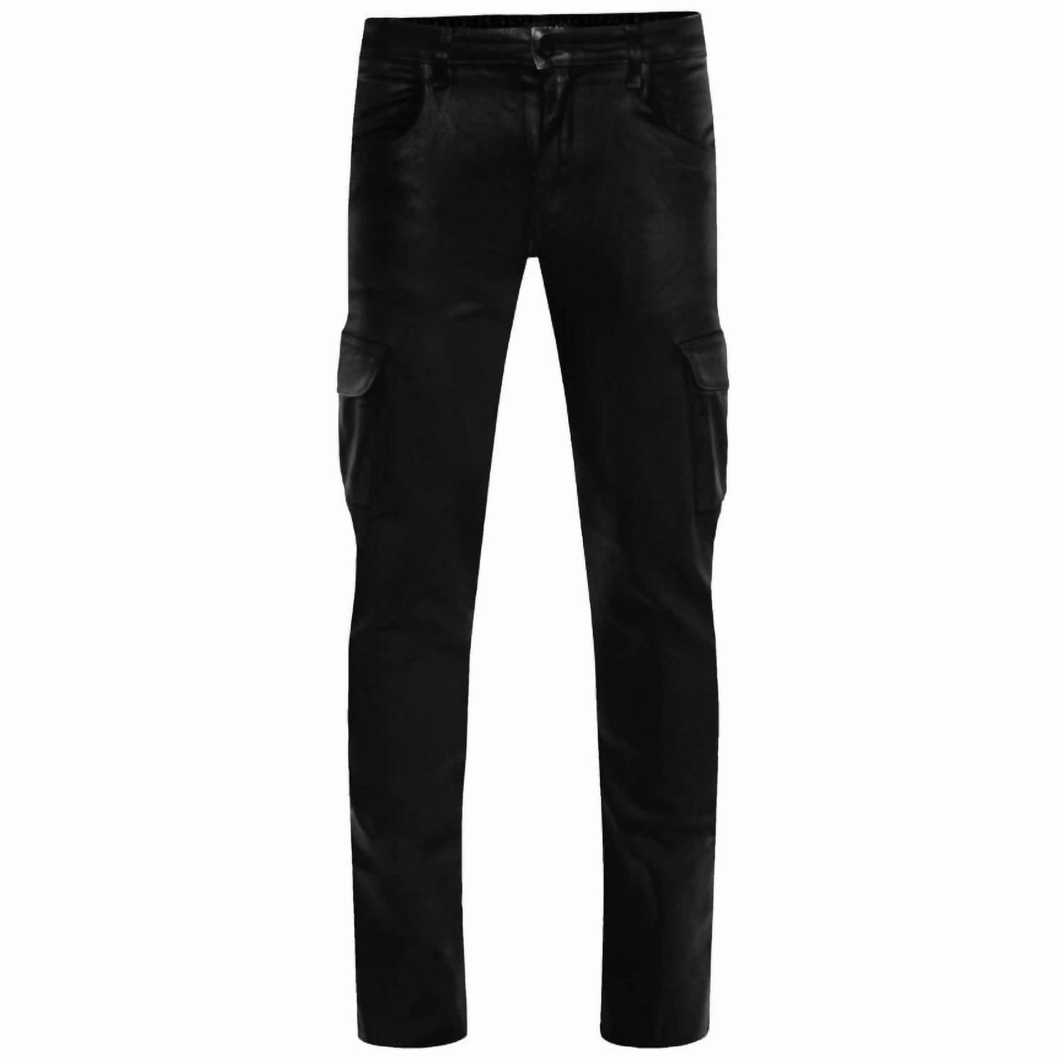 Preston Cargo Jean In Coated Noir