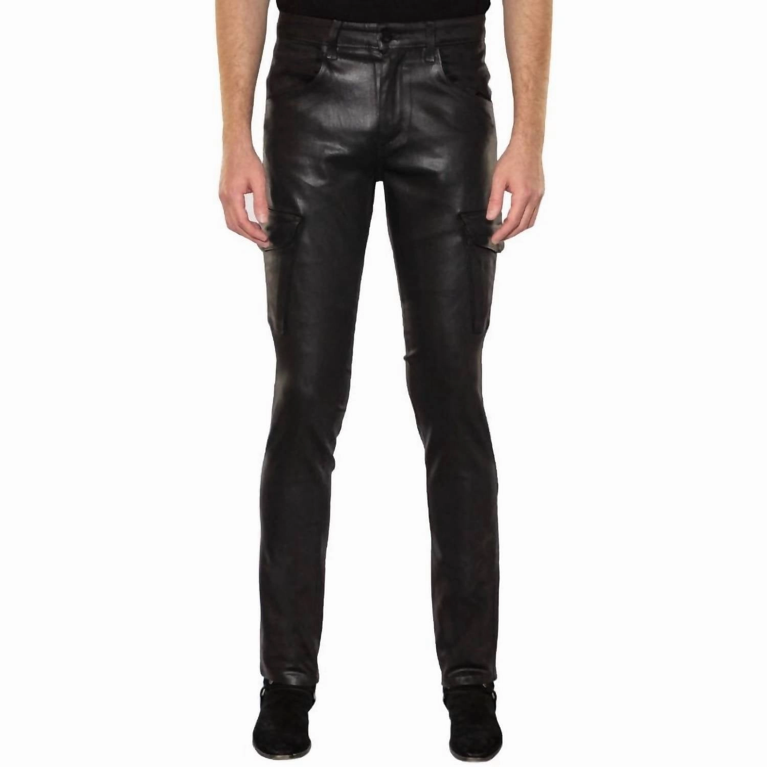 Preston Cargo Jean In Coated Noir