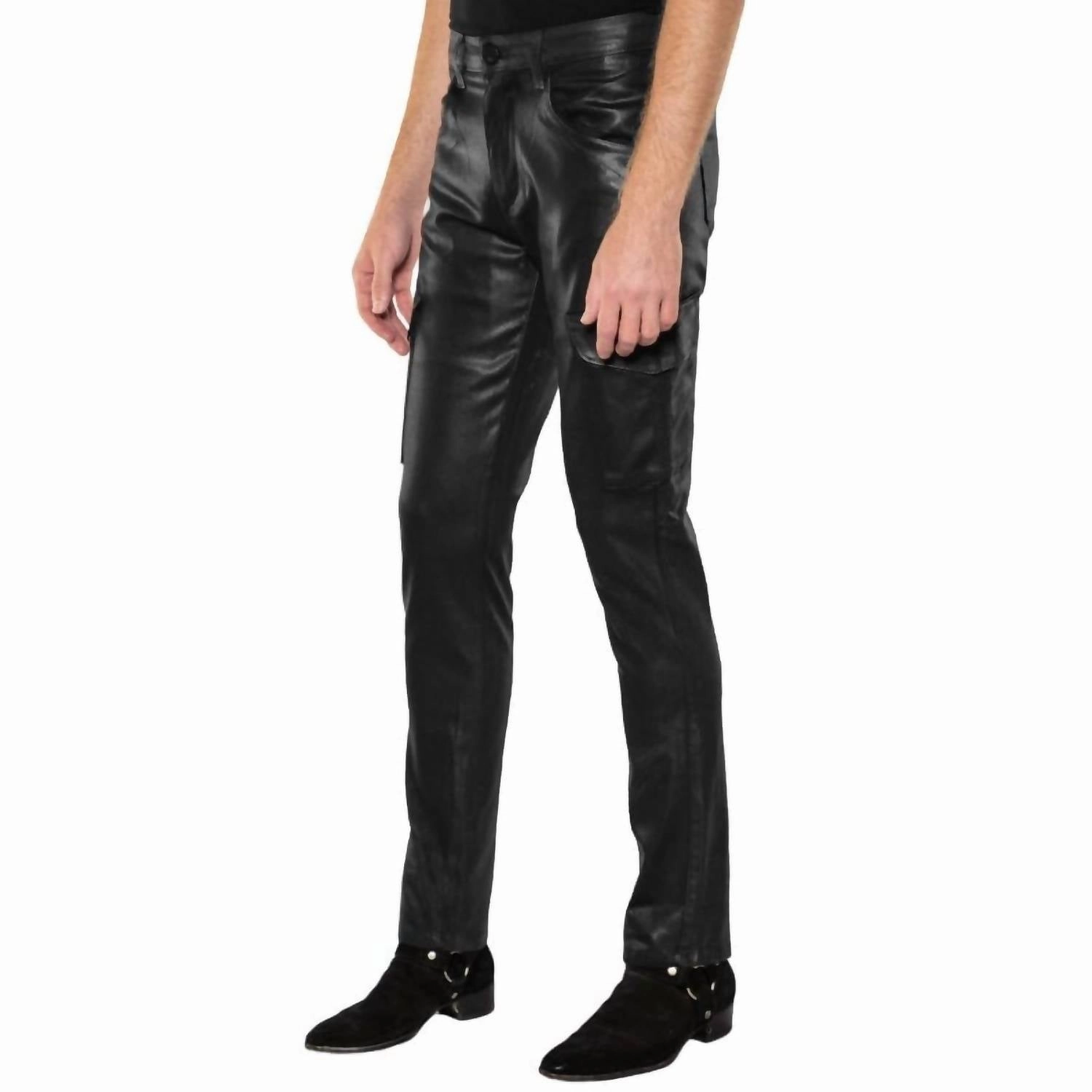 Preston Cargo Jean In Coated Noir